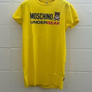 AW20 Moschino Underwear Jeremy Scott Yellow Underbear Teddy Bear Cotton T-shirt